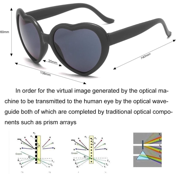 3D-sydänlasit, sydänlasiefekti, erikoistehostelasit, H