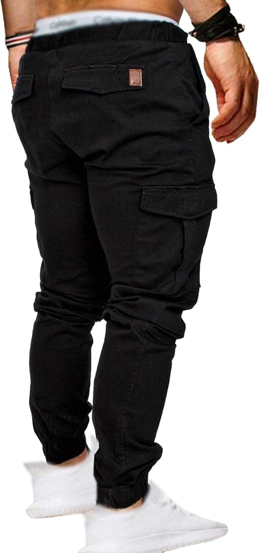 Herre Joggebukse Cargo Treningsbukse Elastisk Midje Treningsbukse Plus