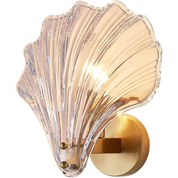 Moderne vegglampe med krystallskjerm med messingmetallbrakett Gla