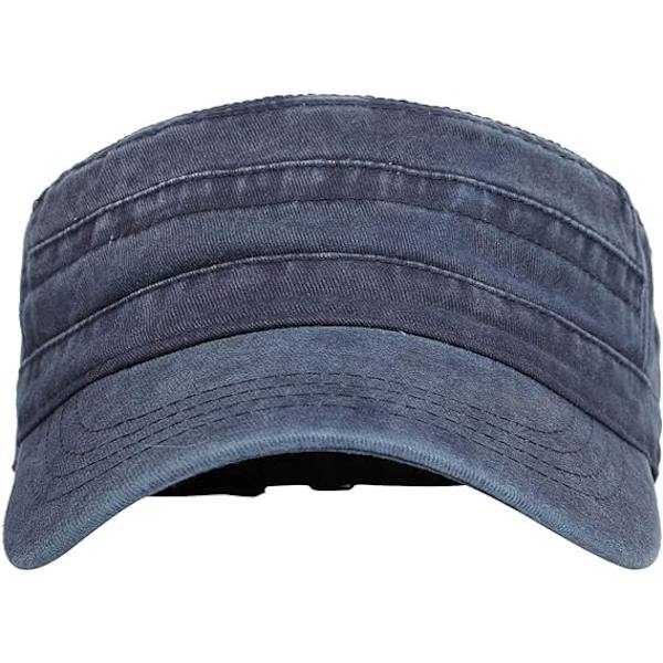 Vintage Militärkeps Herrarméhatt med Visor Bomull Kadettkeps W