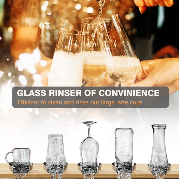 Glasskyller, rustfritt stål glasskyller for kjøkkenvasker, automatisk glassrenser