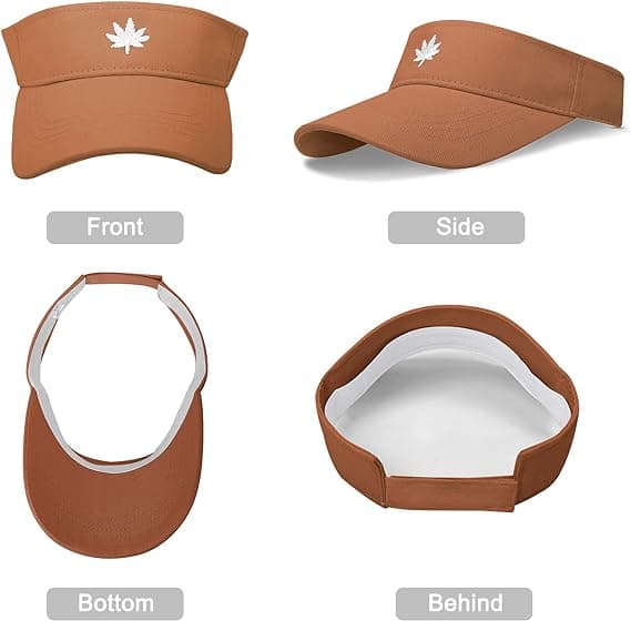 Dame Solhatt - Unisex Visor Cap, Lønneblad Brodert Justerbar