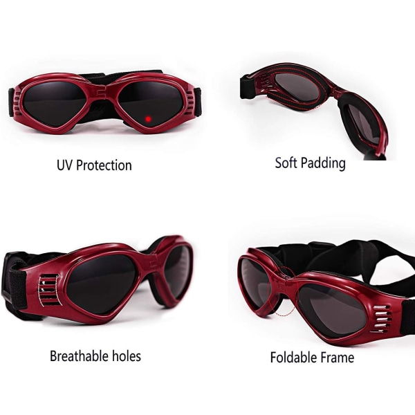 Hunde Goggles, Solbriller til kæledyr, Sammenfoldelige Hunde Goggles UV Beskyttelse S