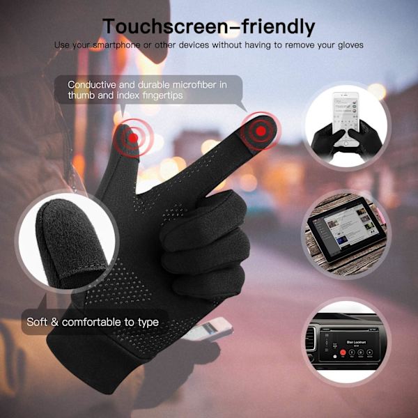 Opvarmede foringshandsker, underhandsker touch screen cykelhandsker Ru