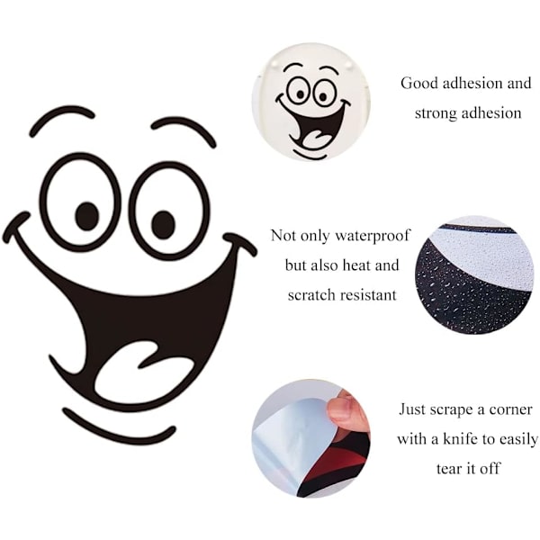 6 ark Toilet Stickers, Happy Face, Toilet Lid Stickers, Toilet