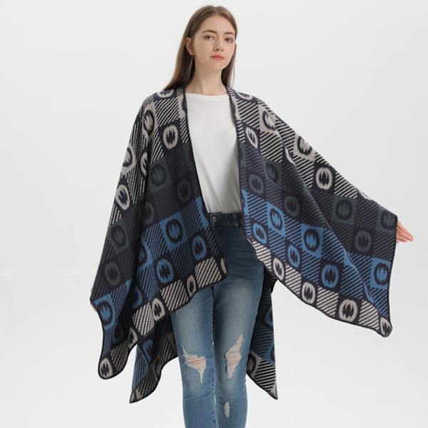 Musta huivi shaali uusi muoti kaksisuuntainen jacquard-kirjaimet ulkona
