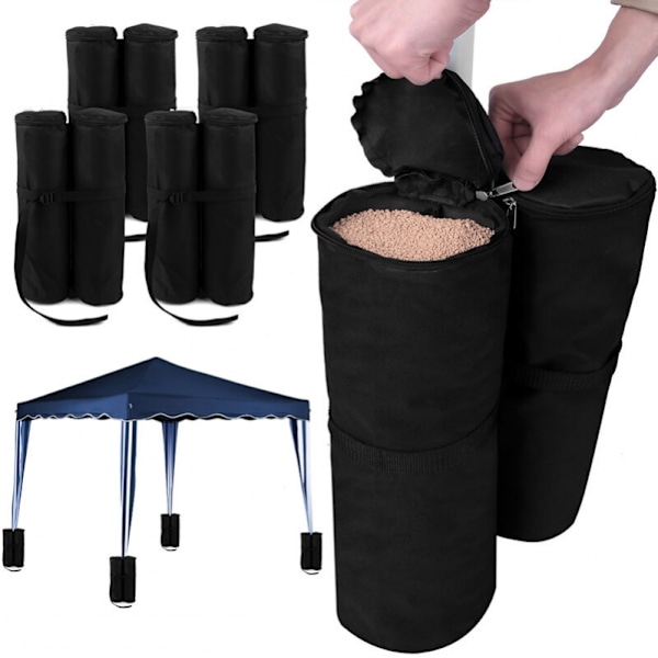 Painotussäkit puutarhapaviljonkiin ja -katokseen - 4 x 2 täytettävää säkkiä - 60 kg