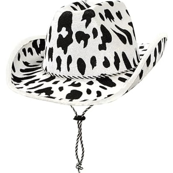 Cow Print, Valkoinen/Musta - Western Theme, Wild West Party, Cowboy H