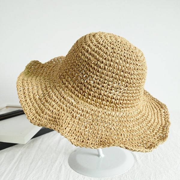 Solhatter Foldbar Hevet Bredbremmet Halmhatt Solhatt Sommer Strand H