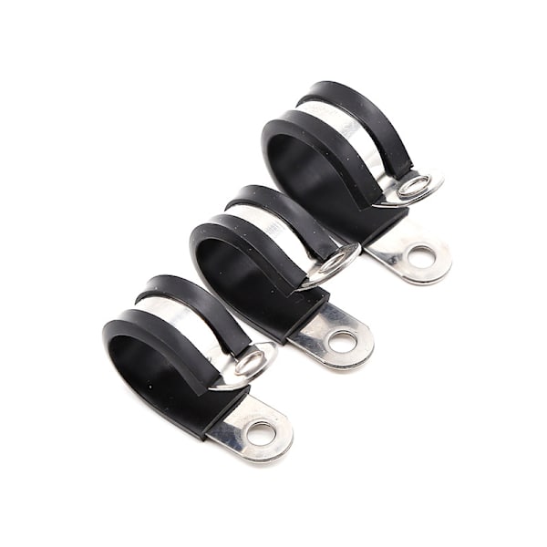Rörfästklämmor med gummieinsats val: Ø 20mm / Band 15mm,