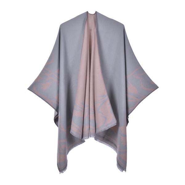 rosa vendbart splitt sjal for kvinner Elegant Fashion Four Se