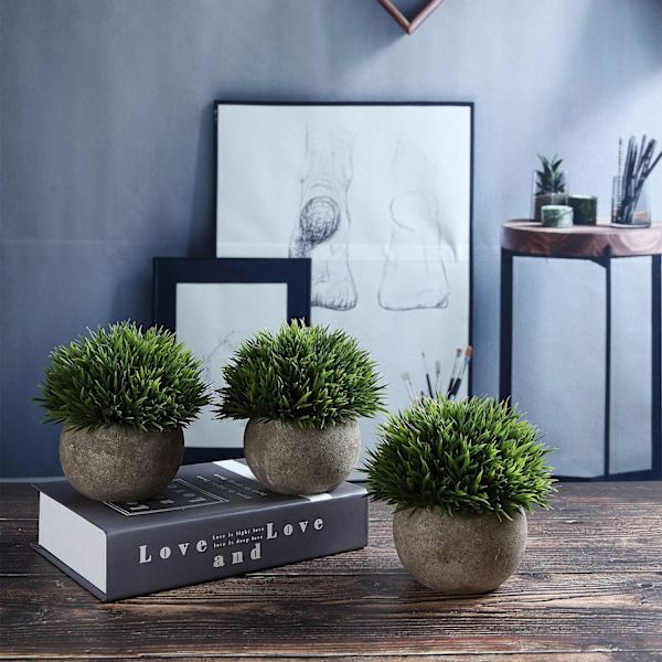 Konstgjorda gröna växter Konstgjorda växter Gröna växter Bonsai Plast Konstgjorda blomkrukor 6