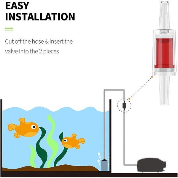 10 stk akvarium tilbakeslagsventiler for luftpumpe enveis tilbakeslagsventiler pumpe