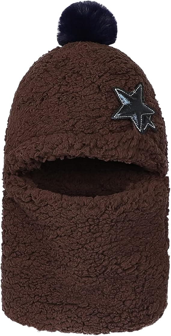 1 stk Kaffe (58-60cm) Barn Gutter Jenter Vinterlue Fleece 3 i 1 Lue