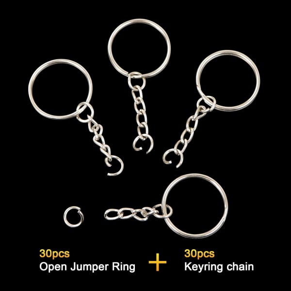 Nøkkelring, 30 stk nøkkelring, nøkkelringklips, 30 stk Op