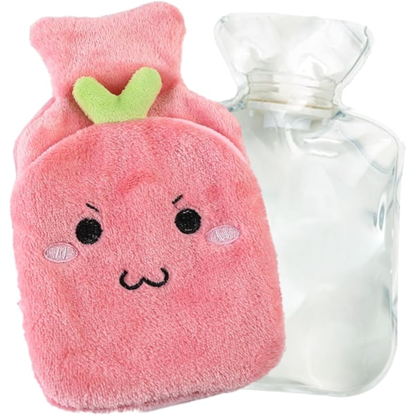 1pc Pink Hot Water Bottle, Hot Water Bottle with Cover, Hot Water