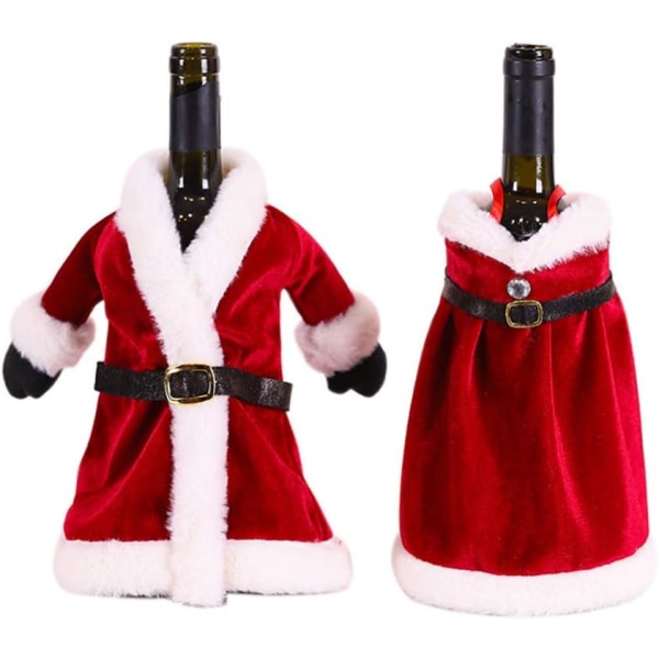2kpl jouluviinipullon kannet koristeet neulottu villapaita Joulupukin viinipullon koristeet joulujuhlatarviketarvikkeet lahjat