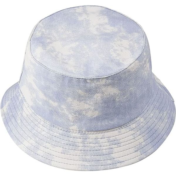 Tie Dye Bucket Hat - Vendbar solhat til kvinder til udendørs brug på stranden, Ligh