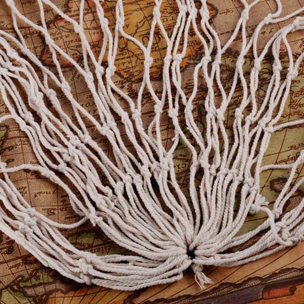 2 * 1m Middelhavet Dekorativt Fiskegarn Hengende Veggdekor Nautisk Strand Tema Fiskegarn Deko Beige for Hjem Stue Bar