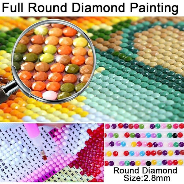 DIY 5D Diamantmaleri Kits til voksne Strand Fuld Bor Diamant Dotz Kits til voksne Diamantkunst Kits til voksne (Sandy Beach)