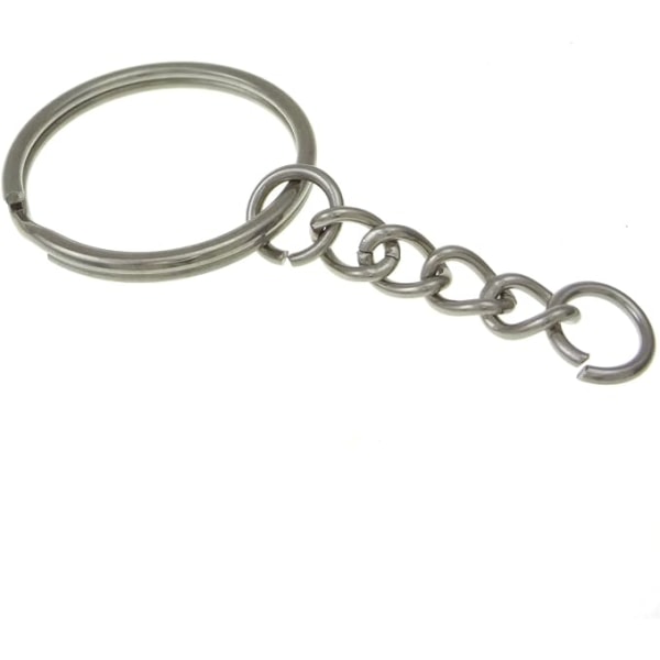 Nøkkelringer i rustfritt stål for DIY, håndverk av (pakke med 25)