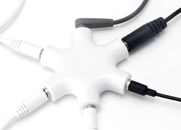 5-porters lydsplitter - 3,5 mm AUX-splitter