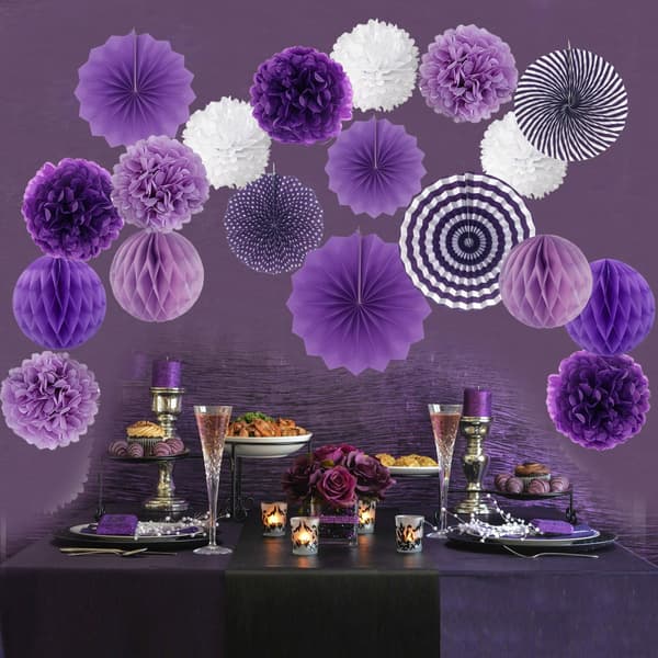 Papir Pompom Vifte Ball Honeycomb Romdekorasjon Bryllup Bursdag