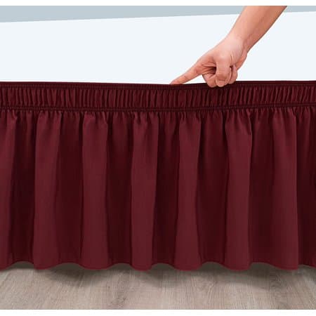Omslutande sängkjol för queen size-sängar, elastisk dammskydd
