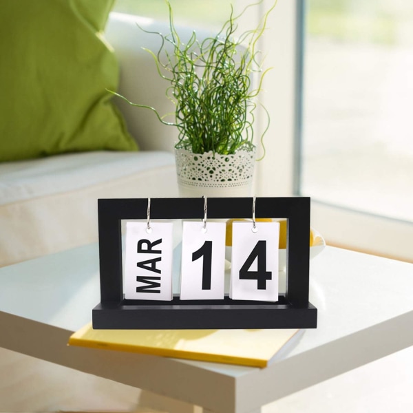 Blädderblock Perpetual Calendar, Creative Chic Office Home i trä D