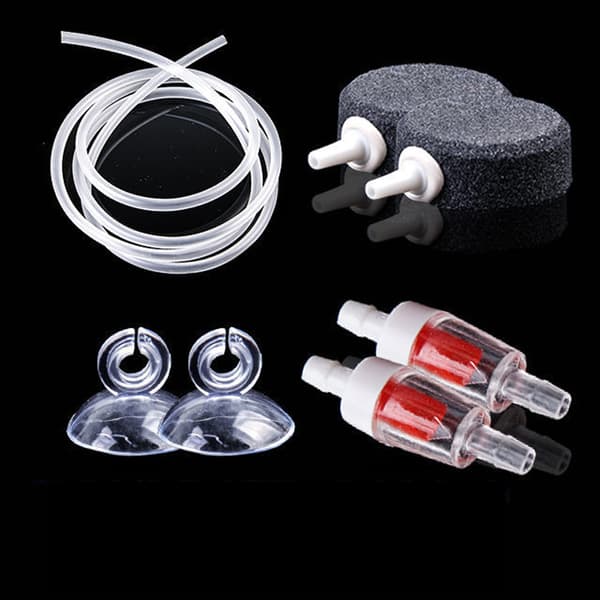 Akvarium Standard Luftpump Tillbehör Set med Luftsten Disc Co