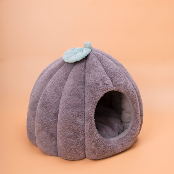 Hulekatteseng og kennel med aftagelig flanellpude, egnet til små, mellemstore og store katte og hunde (mørkegrå, 50X50CM)