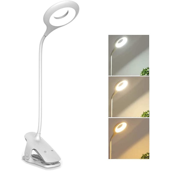 Genopladelig trådløs LED-bordlampe, 3 farver, touch-natlampe