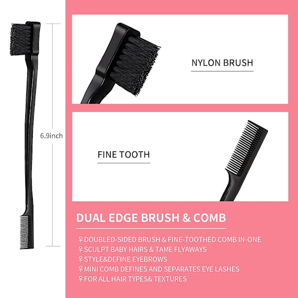 3-osainen hiusharjasarja Provocative Hairbrush Mouse Tail Comb Edge
