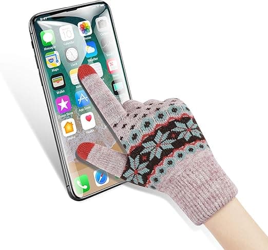 Vinter Touchscreen Handsker med Varmt Blødt For - Dame Elastiske Manchetter (Khaki)