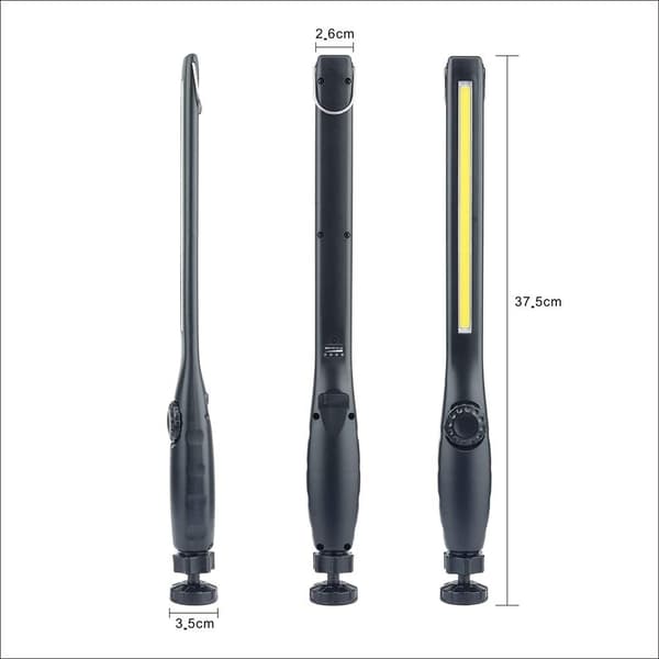Oppladbar LED arbeidslampe med magnet og USB-lading, I