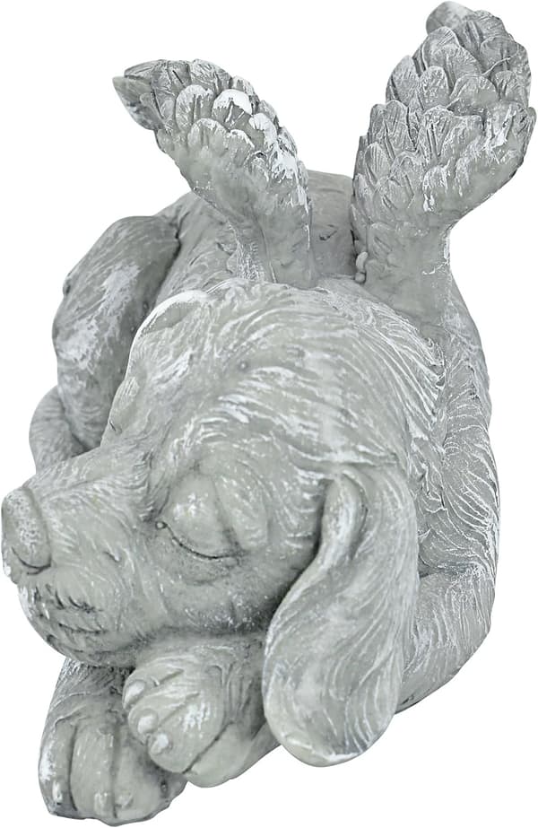 Kæledyrsmindeengel Hund Æresstatue Gravsten, 25,5 cm, Polyres