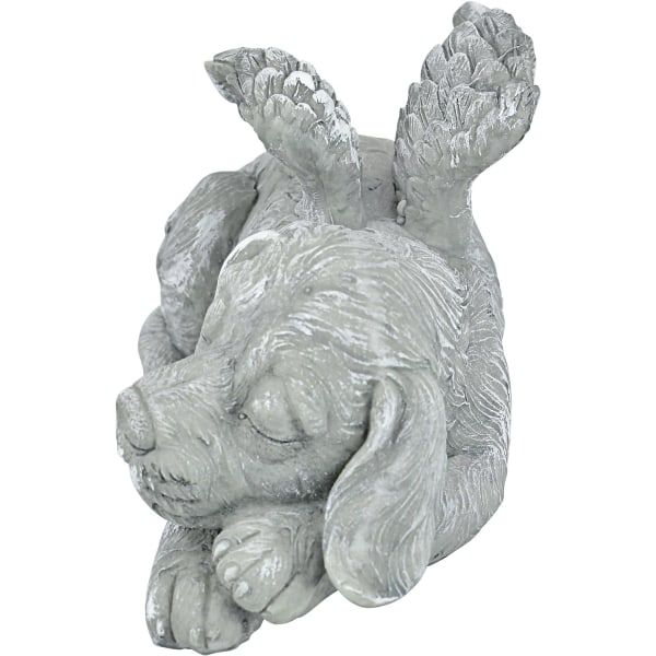 Minnesmärke för husdjur, ängelhund, hedersstaty, gravsten, 25,5 cm, polyres