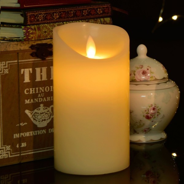 LED stearinlys, 15 cm dekorativt stearinlyssæt, 300 timers flammeløst stearinlys