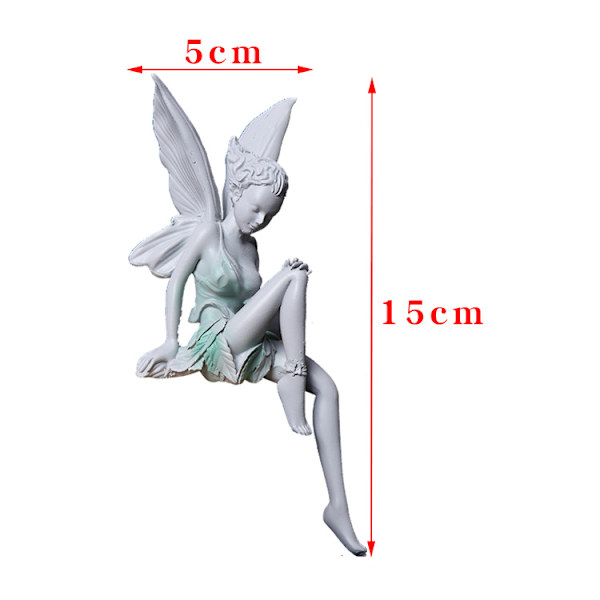 Siddende Elver Havefigurer 5x15cm Engel Statue Havefigur