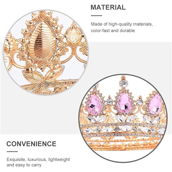 Fuld rund krystal krone, rhinestone brude tiara, prinsesse hovedbøjle