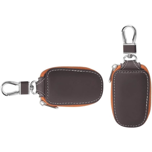 Äkta läder bilnyckel fodral, fjärrkontroll bilnyckel fodral äkta läder