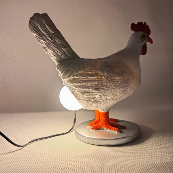 Realistisk harpiks kyllingæg lampe, lysende påskeæg lampe, 3D LE