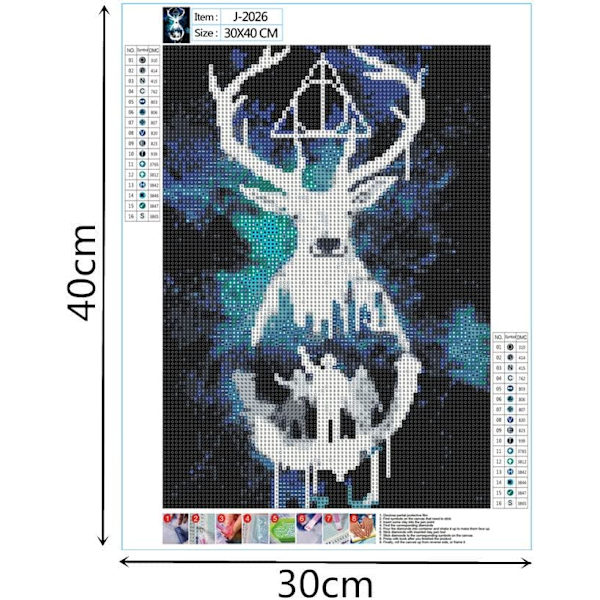 30*40CM 5D DIY Diamantmålning Kits, Broderi Diamantmålning