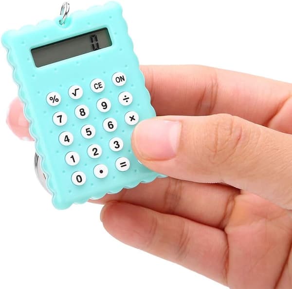 Mini håndholdt kalkulator, 2 i 1 kjeksformet håndholdt kalkulator