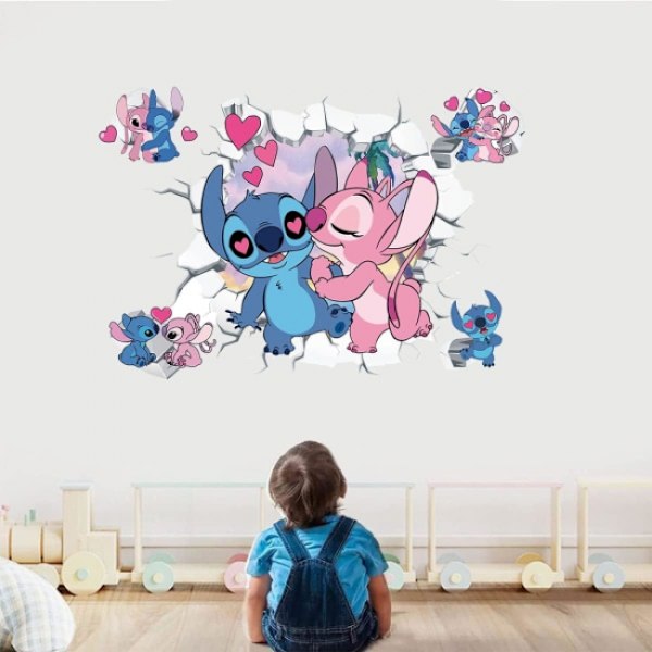 Stitch-seinäkoriste, sarjakuvaseinäkoriste, lasten tarrat
