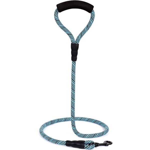 Nylon hundeklatreline med mykt håndtak - 1,5 m - Svart turkis