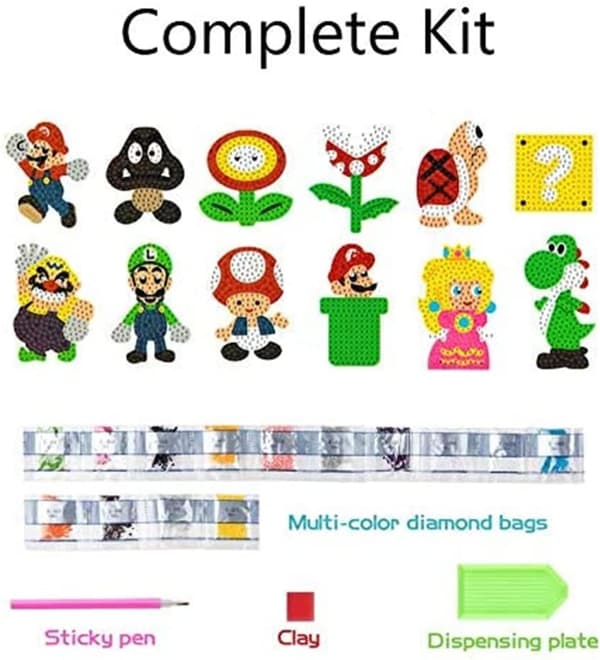 24 stk. Diamond Painting Sticker Kits til børn - Diamond Art Mo