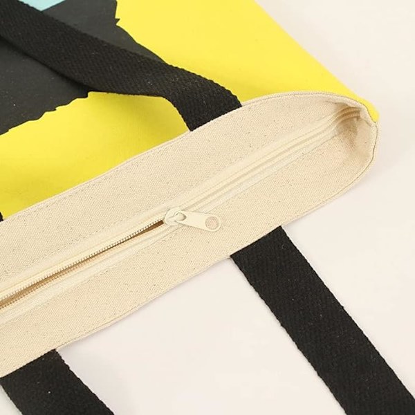 Sød Canvas Tote Bag med lynlås - Utility Tote Bag Æstetisk - S