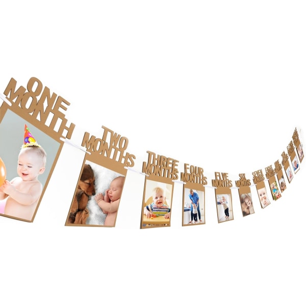 1:a födelsedag baby foto banner nyfödd 12 månader foto rekvisita Mont