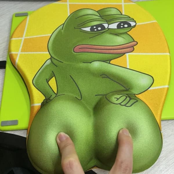 3D Pepe Sad Frog Musematte Sklisikker Silikon Musematte for Kontor